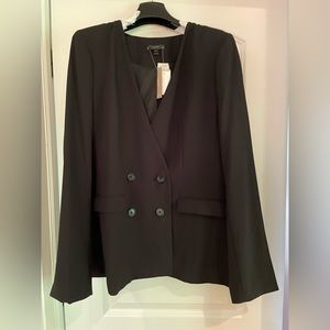 JCrew women’s collarless 4-button blazer, black, size 16T, NWT